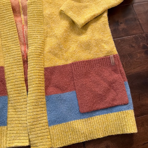 Passenger Vista Recycled Knit Cardigan Yellow Nature Boho Size S Warm Cozy - Picture 3 of 8